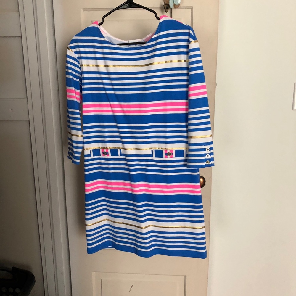 Lilly Pulitzer Lapis Blue Tiki Stripe Dress
